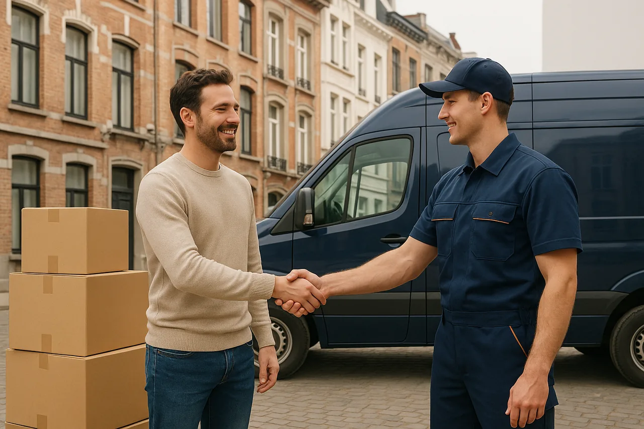 Avis clients déménagement à Bruxelles : client satisfait et déménageur