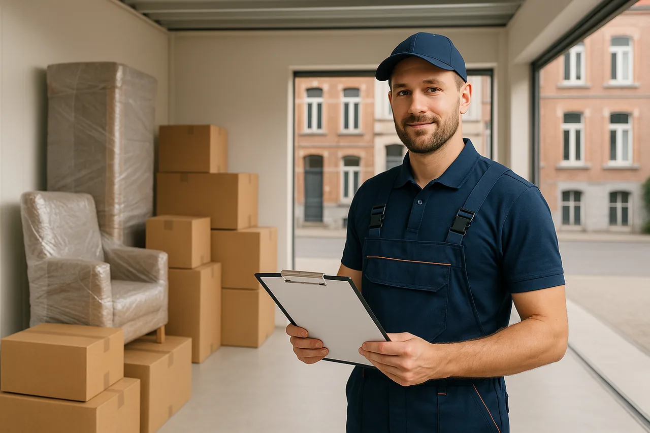 Garde-meubles à Bruxelles : entrepôt de stockage sécurisé avec meubles et cartons