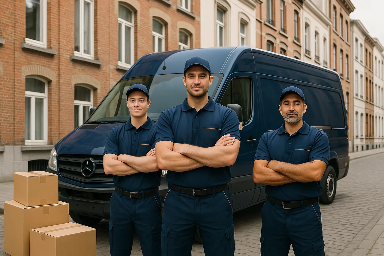 Meilleur déménageur à Bruxelles : équipe professionnelle devant son camion