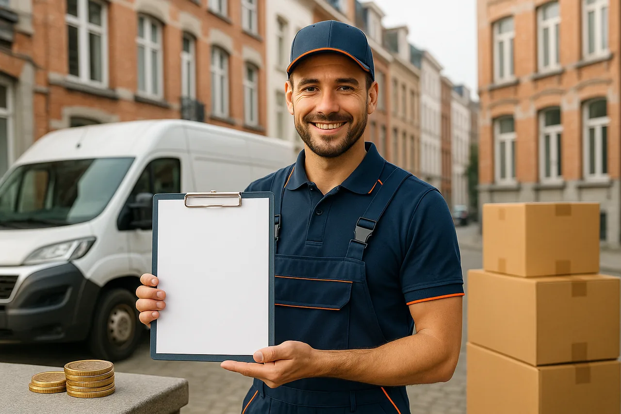 Tarifs de déménagement à Bruxelles : déménageur présentant un devis transparent